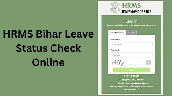HRMS Bihar Leave Status Check Online