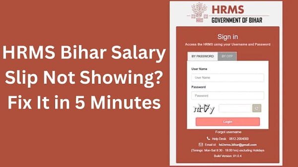 HRMS Bihar Salary Slip Not Showing
