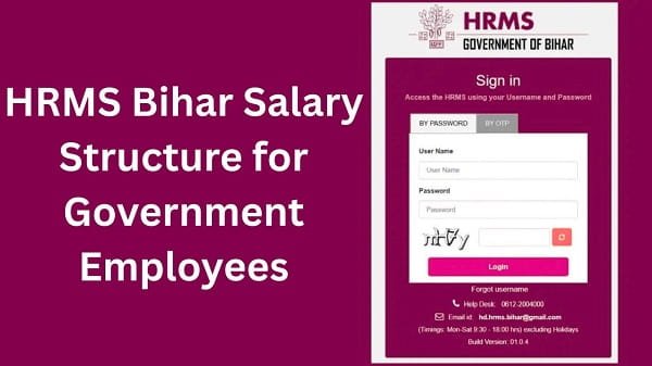 HRMS Bihar Salary Structure for Government Employees