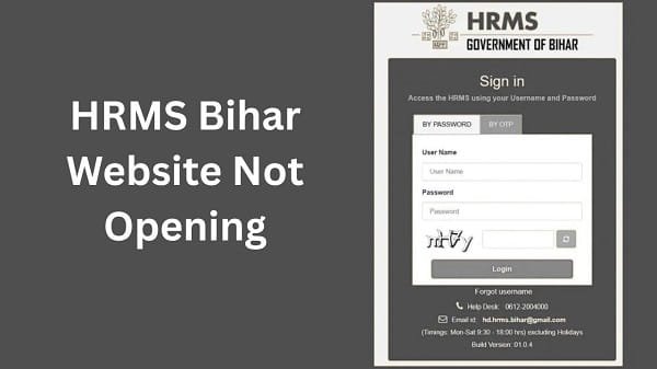 HRMS Bihar Website Not Opening
