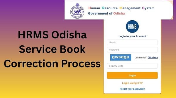 HRMS Odisha Service Book Correction Process